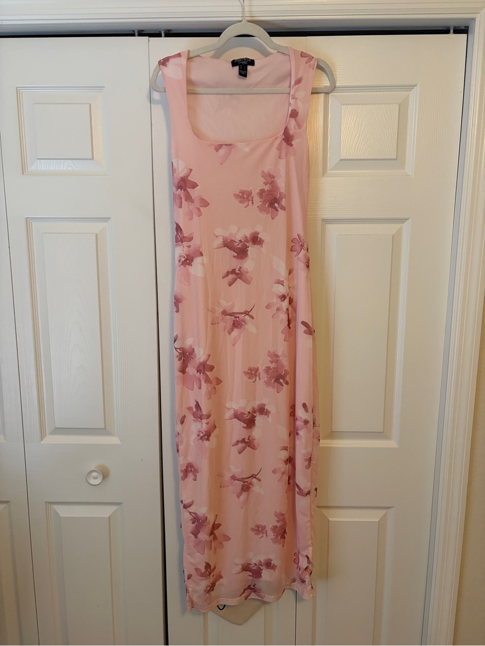 Pink Floral Maxi Tank Dress